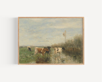 Cows in a marsh land by Willem Maris