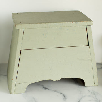 Chippy Blue/ Green Wooden Stool