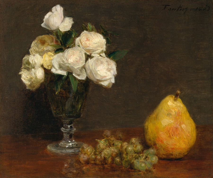 Still Life with Roses and Fruit by Henri Fantin Latour
