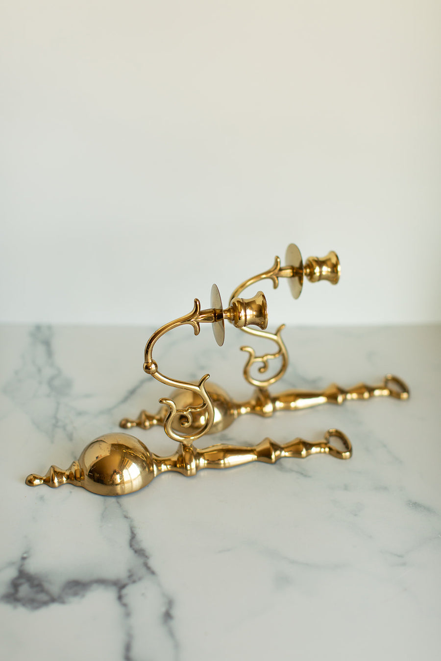 Pair of Brass Candle Sconces