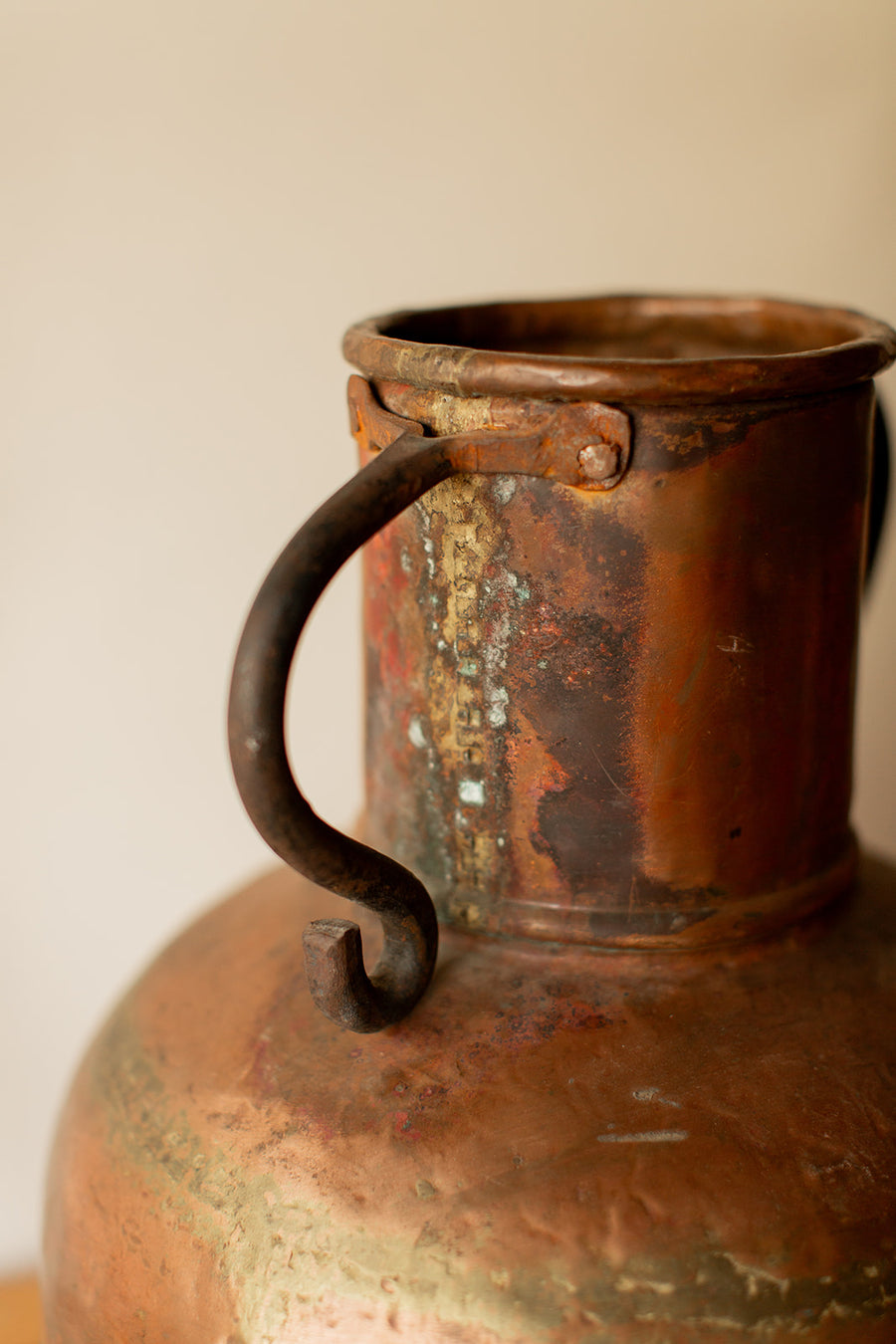 French Hand Hammered Copper Jug