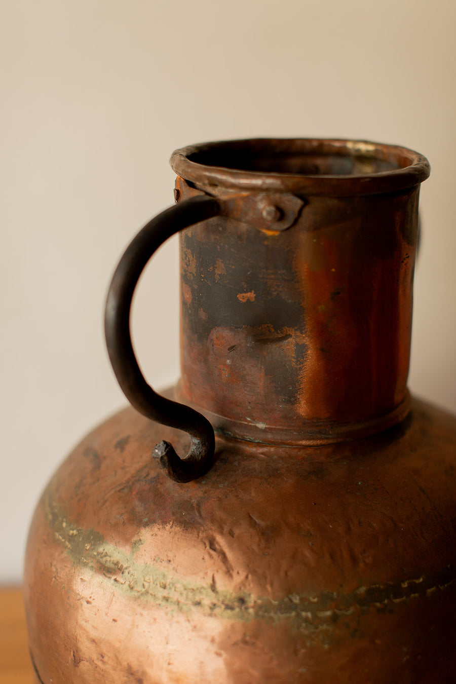 French Hand Hammered Copper Jug