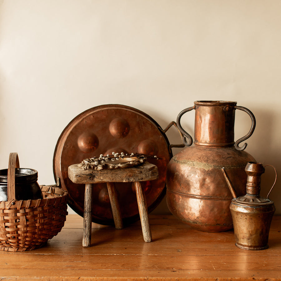 French Hand Hammered Copper Jug