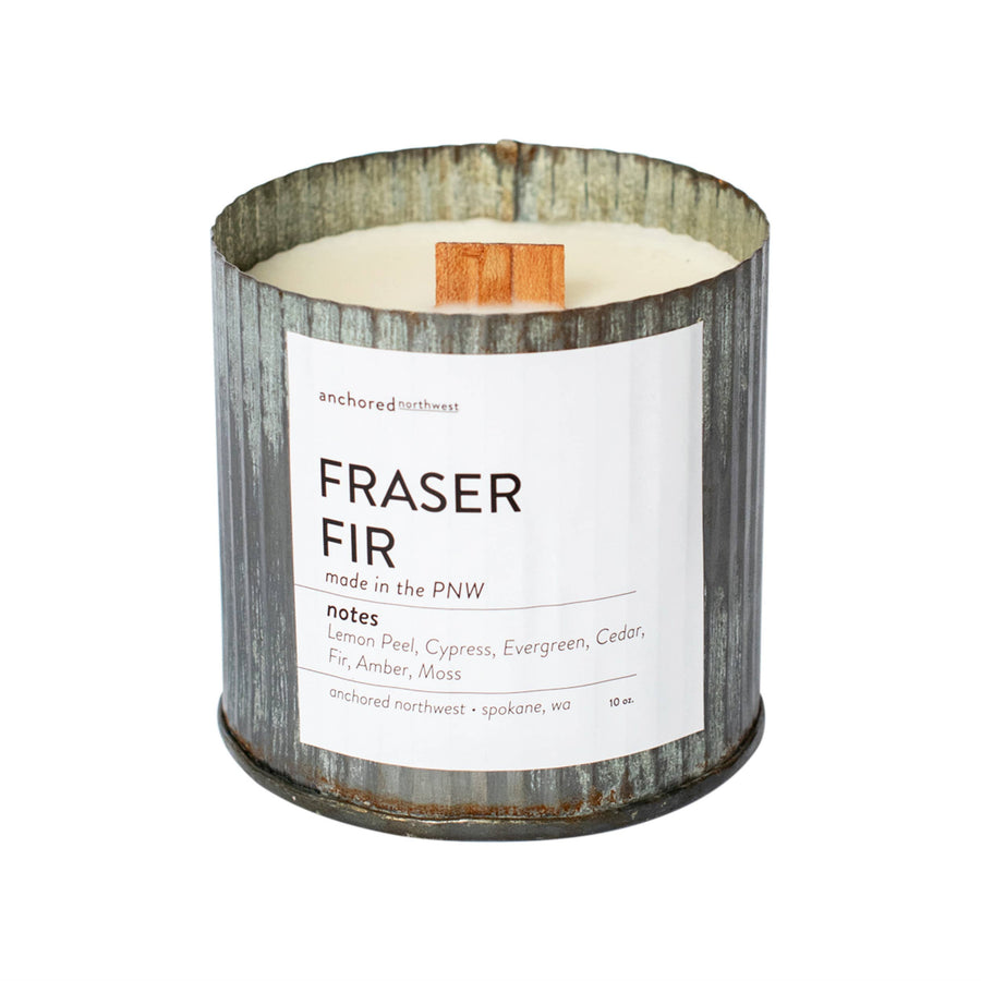 Fraser Fir Wood Wick Rustic Farmhouse Soy Candle