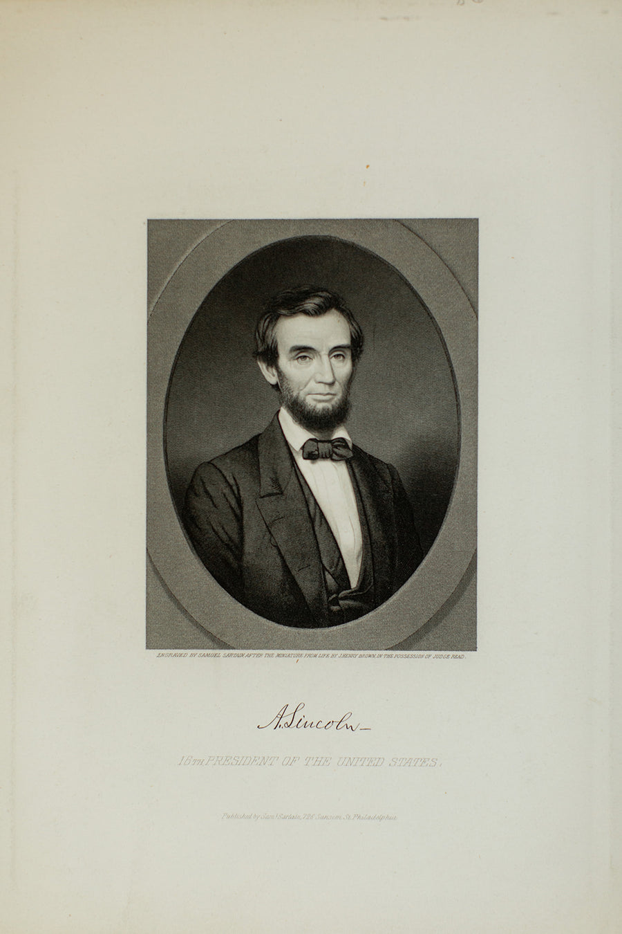 A. Lincoln Engraving