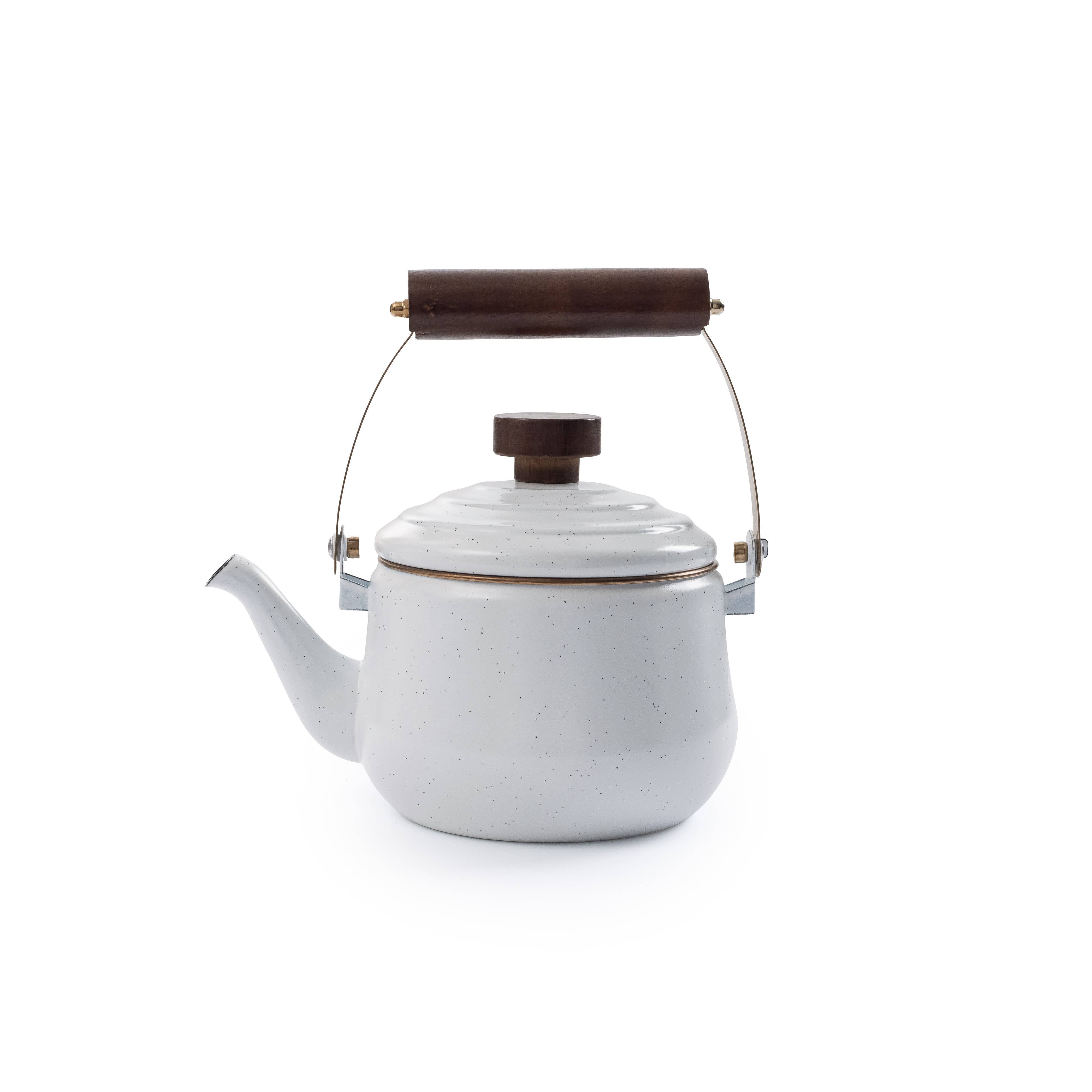 White Enamel Tea Kettle