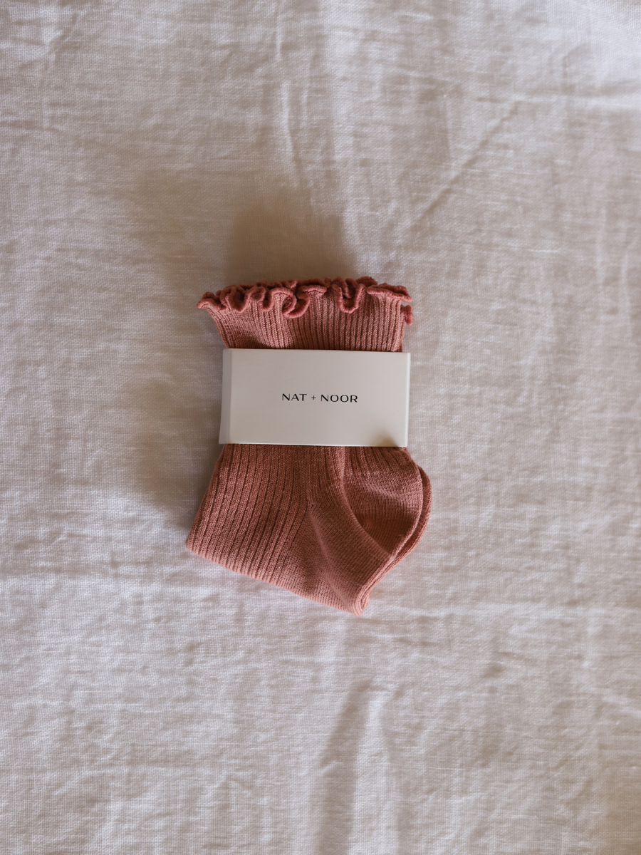 Ruffle Sock In Rose