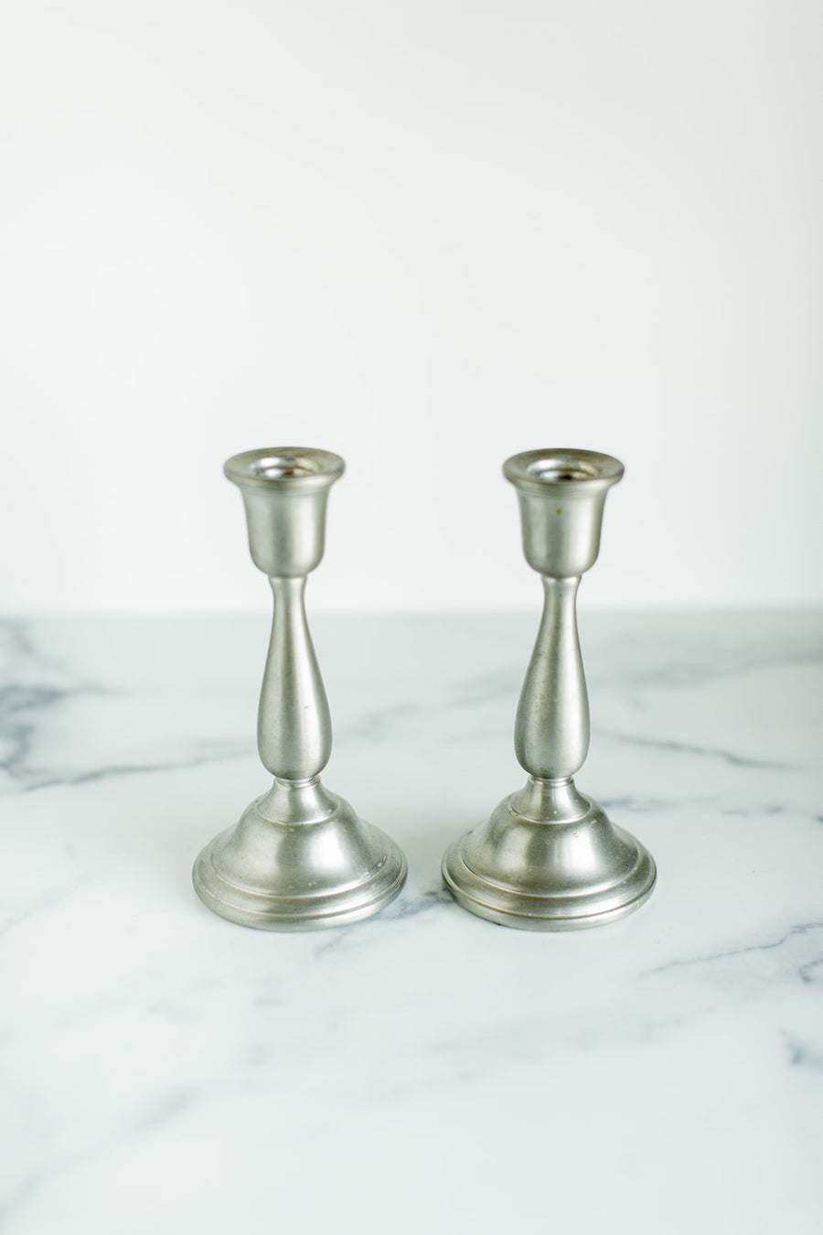 Pair of Pewter Candlesticks-