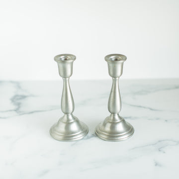 Pair of Pewter Candlesticks-
