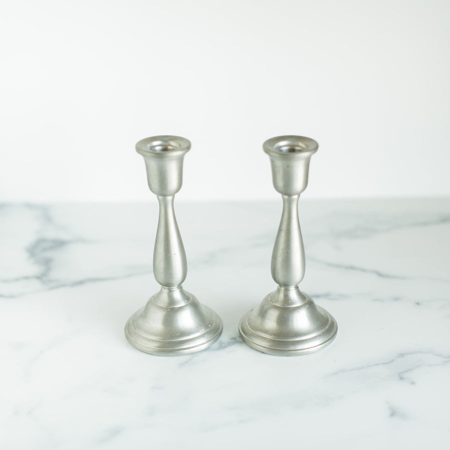 Pair of Pewter Candlesticks-