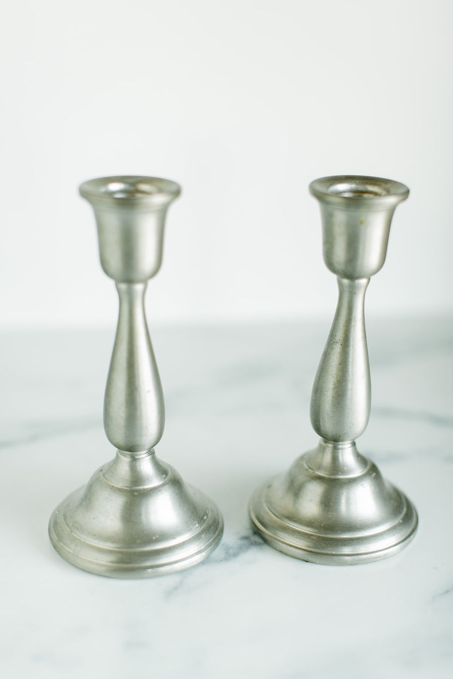 Pair of Pewter Candlesticks-