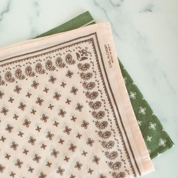 Hand-Dyed Green Bandana