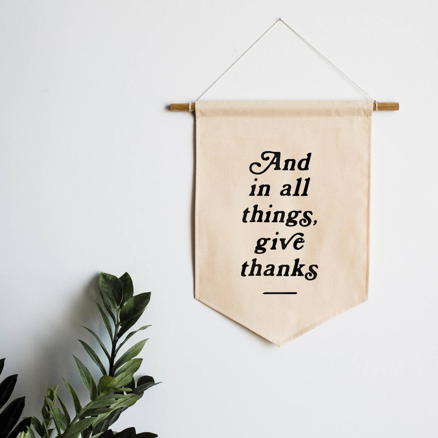 Give Thanks Canvas Banner • Modern Wall Hanging